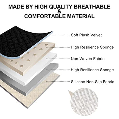 surpassme Car Seat Covers Universal Seat Covers for Car Accessories with Storage Pockets, Car Front Seat Covers and Rear Bench Coverfor Automotive, SUV, Truck, and Van(Black)