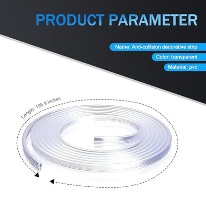 Automotive Door Entry Guard, 16.4Ft No Glue Transparent Car Door Edge Protector Strip, Anti-Miso Rubber Edge Trim for Cars, Trucks, SUVs, ATVs (White)