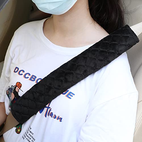 Tatuo 4 Pack Seat Belt Cover Extra Long Seat Belt Pads for Car Soft Comfort Shoulder Strap Covers Harness Pads Helps Protect Your Neck and Shoulder(15.8 Inch,Black)
