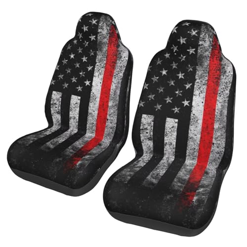 Bucket Seat Covers 2 Pack Black Flag Stain Resistant Car Seats Cover Driver Seat Protector for Automotive, Van, Truck, SUV, Sedans Premium Universal Fit Cars Accessories - color: Black Flag