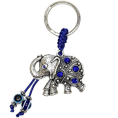 LUCKBOOSTIUM Evil Eye Animal Keychain & Protection, Evil Eye Car Hanging Ornament, Rear View Mirror Accessories, Home Decor - color: Elephant