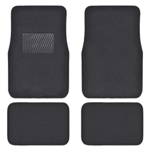 BDK MT-120-CC Interlock Car Floor Mats-Secure No-Slip Technology for Automotive Interiors Inter-Locking Carpet, 4 Piece, Charcoal - color: Charcoal