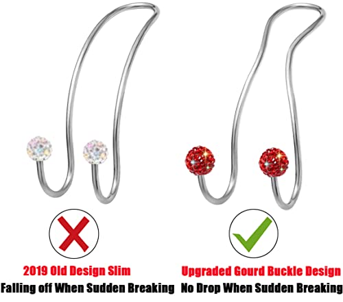 Bling Purse Hook for Car Headrest, Upgraded Cute Car Seat Hooks for Bag Handbag, Durable Stainless Auto Purse Hanger Holder 2 Pack, Red - color: Red