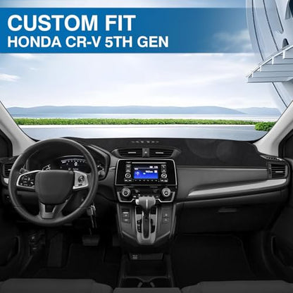 KUST Black Dash Cover for Honda CR-V CRV 2017-2022 Left Hand Driving Non-Slip Dashboard Cover Interior for CR-V CRV Accessories Custom Fit Dash Mat Sunshade Windshield Glare - size: 62.2''×14.8'' (Honda CRV 17-22)