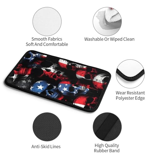 Universal Car Center Console Cushion Pad, American Flag Skull Soft Waterproof Car Center Console Cover Auto Armrest Seat Box Cover Protector for Most Vehicle SUV Truck Car - color: American Flag Skull