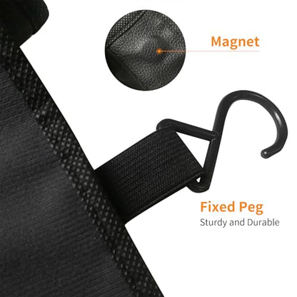 3Pcs Set Automotive Fender Covers Magnetic PU Leather Car Fender Cover Work Mat, Car Protector Mat Pad with Hooks Size M - size: M