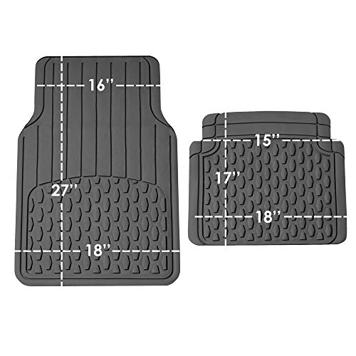 FH Group 4 Piece Liners Trimmable Climaproof™ Vinyl Car Floor Mats- Full Set with Premium Trimmable Vinyl Cargo Liner- Universal Fit for Cars Trucks and SUVs (Gray) - color: Gray