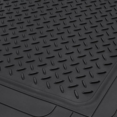 Black Rubber Trunk Mat Fits Cars Universal Trim To Liner 43.2" X 53.7" Inches-Size MT-785-BK