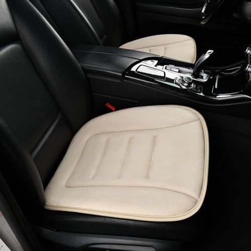 KAYI Car Seat Cushion, Memory Foam Car Seat Cushion, Anti Slip Rubber Bottom Car Seat Cushions for Driving, Suitable for Car and Office Chairs (2 Pack, Cream) - color: Cream, size: 2 Pack