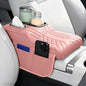 Upgraded Car Center Console Cover,PU Leather Car Armrest Cover Cushion Contains High Elasticity Sponge with Cup Holder,2 Storage Bags Tissue Box (Pink-B) - color: PINK-B