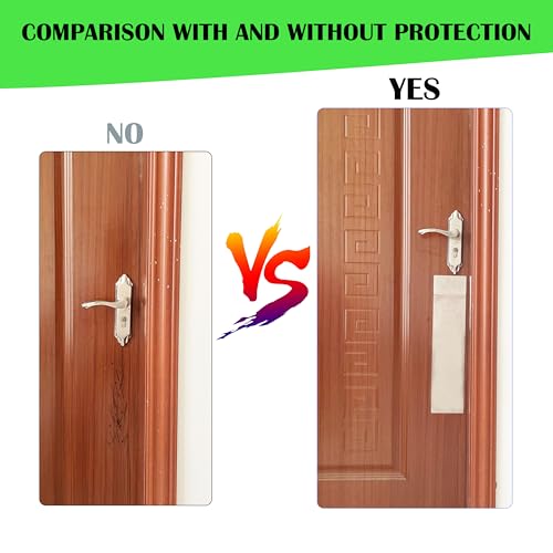 Dog Door Protector Scratch Guard - Heavy Duty Brushed Silver Stainless Steel Dog Scratch Door Protector, Stick Pet Scratch Plate, 2 Sizes–2 Packs Total, no-Residue pet Door Scratch Protector