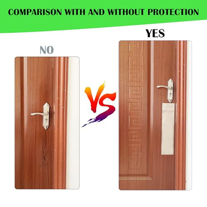Dog Door Protector Scratch Guard - Heavy Duty Brushed Silver Stainless Steel Dog Scratch Door Protector, Stick Pet Scratch Plate, 2 Sizes–2 Packs Total, no-Residue pet Door Scratch Protector