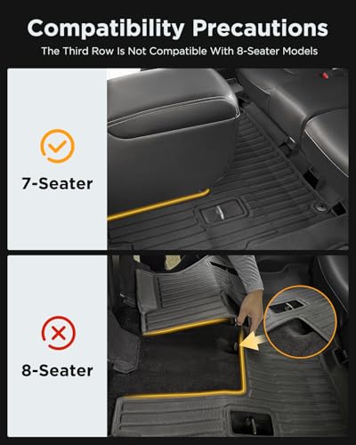for Nissan Armada/Infiniti QX80 2019-2024 (7 Seats) Floor Mats Carpet Liner All Weather Protector TPE Anti-Slip Tech Mats for Nissan Armada/Infiniti QX80 2019 2020 2021 2022 2023 2024 Accessories