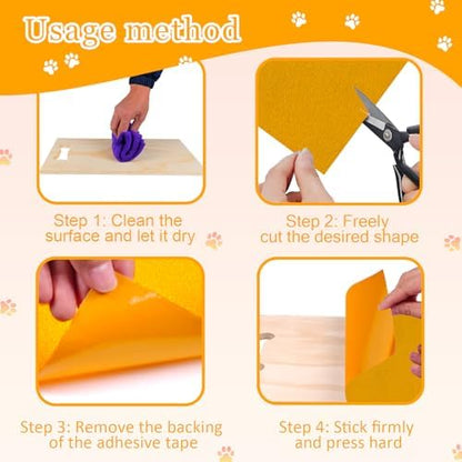 Dog Door Scratch Protector,Dog Nail File Board, Door Protector for Dog Scratching,self-Adhesive Instead of Emery Paper (13x9inch, Yellow)