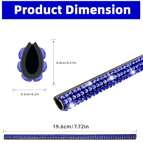 NBTEPEM Bling Car Air Conditioner Decoration Strip for Vent Outlet, 10 PCS Universal Rhinestone Car Vent Outlet Trim Decorations, Bling Interior Accessories for Women and Girls (Blue) - color: Blue