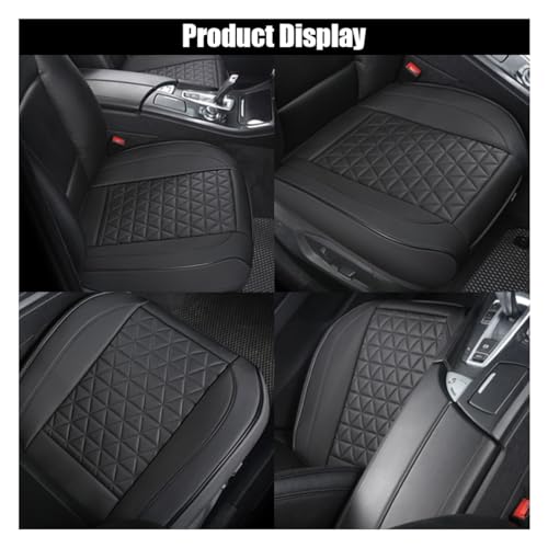 Leather Car Seat Cover, Auto Front Bottom Seat Cover Luxury Car Seat Protector Anti-Slip Waterproof Cushion Cover with Storage Pocket, for Most Cars, Trucks, SUVs (Black) - color: Black
