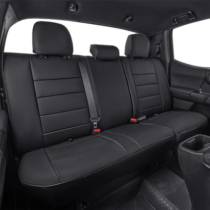 EKR Custom Fit Tacoma Car Seat Covers for Toyota Tacoma 2016 2017 2018 2019 2020 2021 2022 2023 Access Cab -Full Set,Faux Leather(Black) - color: Leather (Black), size: 2016-2023 Full Set Access Cab,2DR