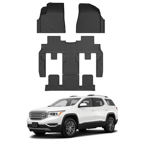 Traverse Floor Mats - Car Mats for Chevy Traverse 2009-2017, All Weather Floor Mats for Traverse Accessories, Heavy Duty Rubber Mats, Car Accessories - size: 1)Chevy Traverse 09-17 Floor Mat