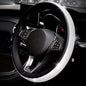 Black Leather Bling Diamond Steering Wheel Cover for Women Universal Fit 14.5in-15in - color: Black