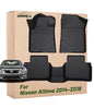 Car Floor Mats Replacement for Nissan Altima 2014-2018 Durable Odorless Front Rear Heavy Duty TPE Carpet All Weather Liners Full Set Non-Slip Waterproof Accessories for Dad