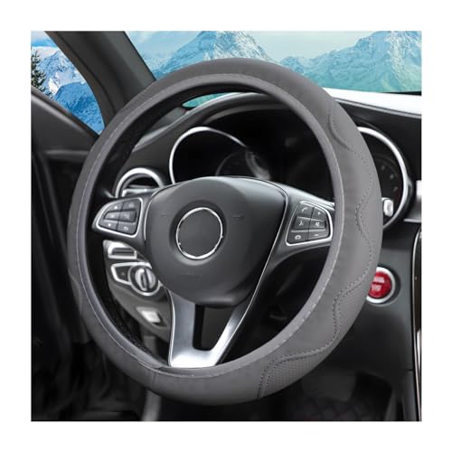 zipelo Elastic Stretch Steering Wheel Cover, Microfiber Breathable Ice Silk, Universal 15 Inch Anti-Slip Car Steering Wheel Protector, Warm in Winter and Cool in Summer for Women (Style2-Gray) - color: Style2-Gray