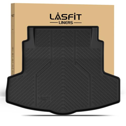 LASFIT Cargo Mat for Acura TLX 2021-2025 Sedan Custom Fit Trunk Mat Cargo Liner with Raised Edges, All Weather TPE Trunk Liner for Rear Cargo Area Protection, Black - size: 2021-2025 | For Acura TLX | Cargo Mats
