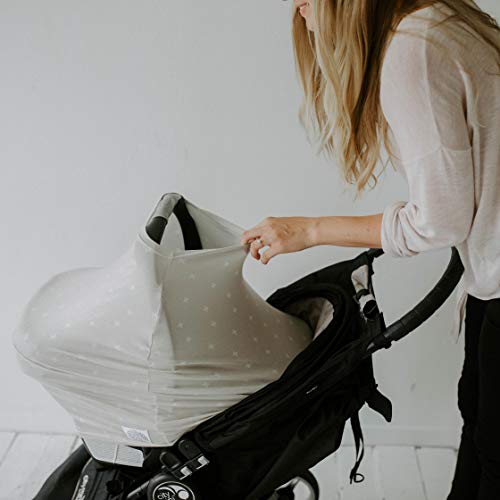 Parker Baby 4 in 1 Car Seat Cover for Girls and Boys - Stretchy Carseat Canopy, Nursing Cover, Grocery Cart Cover, High Chair Cover - “Copper” - color: Copper