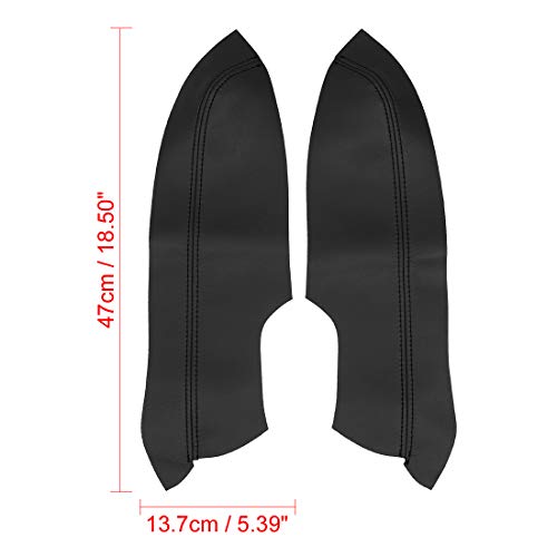 X AUTOHAUX Pair Synthetic Leather Car Front Door Panels Armrest Cover Black for Honda Civic 2006-2011 Sedan - color: Black