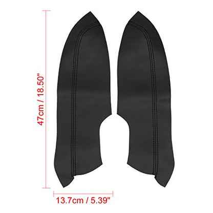 X AUTOHAUX Pair Synthetic Leather Car Front Door Panels Armrest Cover Black for Honda Civic 2006-2011 Sedan - color: Black
