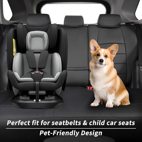 Corolla Leather Seat Covers Full Set for Toyota Corolla LE 2023 2024 2025 2026 Luxury Car Seat Covers,Fully Covered,Waterproof Car Seat Protector Cushion (Black)