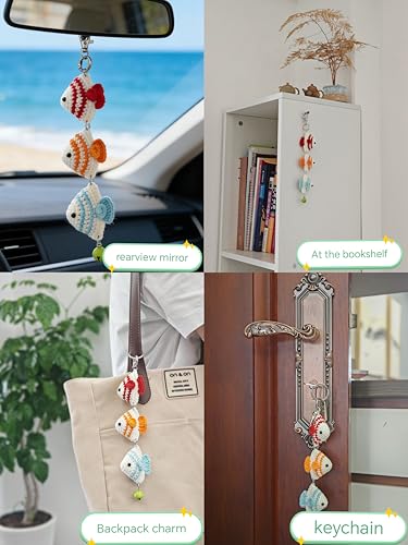 Handmade crochet keychain, backpack pendant, car rearview mirror hanging ornament, gifts for boys and girls on Easter, Christmas, and birthdays