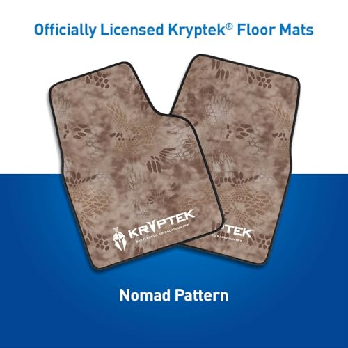Coverking Universal Car Floor Mats Set of 2 (Front Driver and Passenger) Kryptek Nomad Camo - All-Weather Protection for Mud, Dirt, Rain, Spills, Non-Slip Backing, Fits Cars Trucks SUVs Jeeps - style: Kryptek Nomad