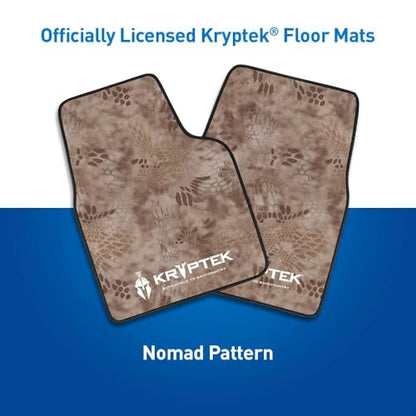 Coverking Universal Car Floor Mats Set of 2 (Front Driver and Passenger) Kryptek Nomad Camo - All-Weather Protection for Mud, Dirt, Rain, Spills, Non-Slip Backing, Fits Cars Trucks SUVs Jeeps - style: Kryptek Nomad