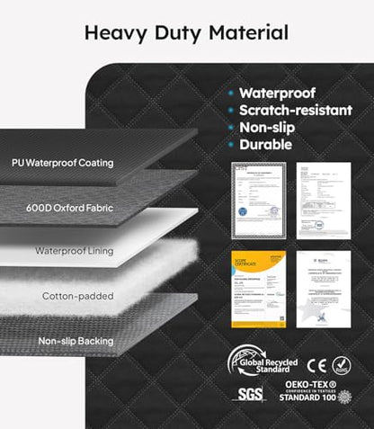 Wigoo Upgrade Soft Dog Car Seat Cover for Back Seat, [Protect Interior, Waterproof & Easy to Clean] Soft Bottom Backseat Dog Car Hammock,Fits Large Sedan SUV Truck Van, Size L, Black