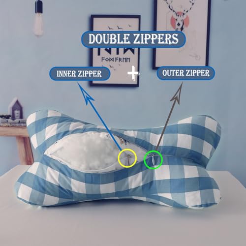 Neck & Cervical Pillows Dog Bone Shaped Travel Neck Pillows With Washable Removable Cover For Car Bus Truck Driving Comfort Head Rest Support Bone Pillows For Neck Chiropractic Pillow ( Size : E ) - size: E