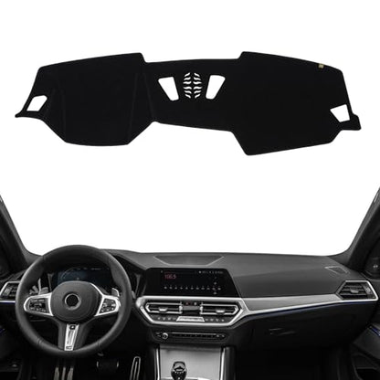 Dashboard Cover Dash Mat Fit for 2022-2020 B-MW 3 Series (G20 Body Code),330i 330e M340i xDrive M3 (Without HUD Models),Car Dash Board Mat Anti-Glare Carpet,Non-Slip Pad (Black) - color: Black, size: Fit 20-22 B-MW 3 Series- (Black)