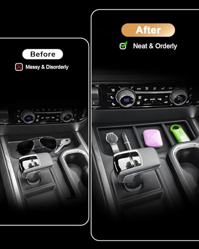 2026 Silverado 1500 Center Console Organizer - Upgrade For 2023-2026 Chevy Silverado 1500/GMC Sierra 1500 Center Console Organizer - Under Screen Organizer - Only Fit Full Console w/Bucket Seats - size: 2023-2026 Silverado/Sierra