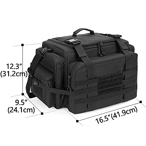 Patrol Bag for Law Enforcement, Duty Bag for Police Gear, Car Front Seat Organizer for Military Equipment, up to 15.6" Laptop Layer, MOLLE Compatible