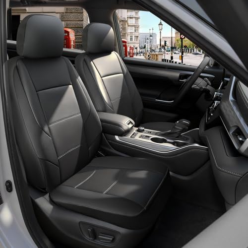 GIANT PANDA Front Seat Covers for Subaru Outback Forester Crosstrek Legacy Impreza, Faux Leather Bucket Seat Cover Fit Subaru Seat Protectors (Black) 2-Pack - color: Black-Classic Style
