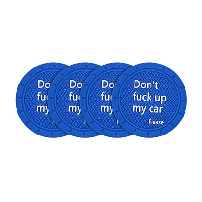 Car Cup Coaster, 4Pcs 2.75 Inch Auto Cup Holder Insert Coasters, Non-Slip Waterproof Embedded Drink Mat, Automotive Interior Accessories for Men and Women (D Blue/4PCS) - color: D Blue/4PCS