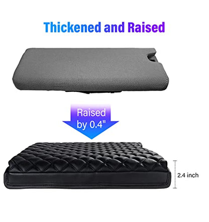 Sinvanho Thickened Center Console Armrest Cover for 2015-2025 Ford F150 Accessories, PU Leather Middle Console Protective Cover, Arm Rest Box Lid Cushion, Fits Only 40/20/40 Jump Seat Console - color: Thickened