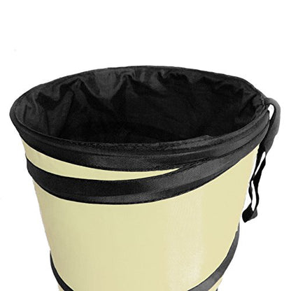 FH Group Automotive Waterproof Portable Collapsible Large Can Garbage Container fits Most Cars,Polyethylene, SUVs, and Trucks Beige Trash - color: Beige, style: Large
