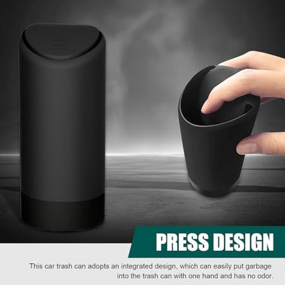 Eratus Pack-1 Car Trash Can, 6.2" x 2.5" Silicone Noiseless Environmentally Friendly Waterproof Storage Bin, Odor Isolation Detachable Cleanable Cup Holder Trash Can, Universal for Cars (Black)