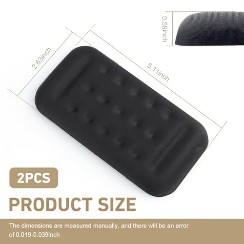 2 PCS Car Arm Rest Elbow Pads, Comfortable Breathable Cushion with PU Anti-Slip Base, Slow Rebound Fatigue Relief Wrist Support, Universal Memory Sponge Protective Accessory for Cars (Black)