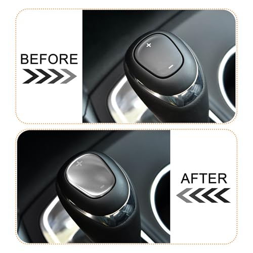 TOMALL Stainless Steel Car Gear Shift Knob Cover Compatible with Chevy Equinox 2018-2020 Shift Panel Trim Gear Lever Cover for Car Interior Car Accessories (Silver) - color: Stainless Gear-Silver