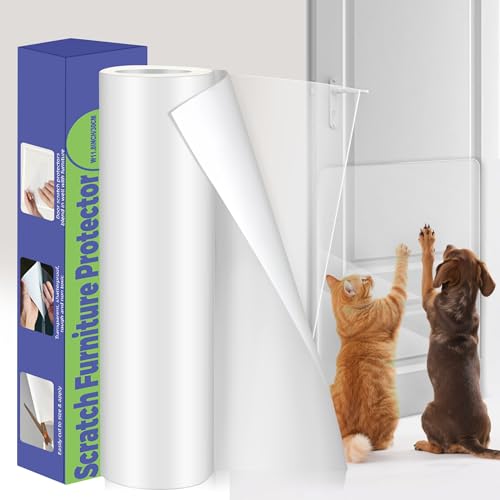 Cat Scratch Furniture Protector: Cat Anti Scratch Tape - Door Protector from Dog Scratching - Clear Training Self Adhesive Tape for Carpet, Sofa, Couch, Door (Transparent, 7.87" x 6.56FT) - size: 7.87" x 6.56FT