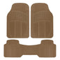 BDK ProLiner Heavy Duty Rubber Floor Mats for Auto - All Weather Protection Liners 3 PC Set (Tan Beige) - color: Beige