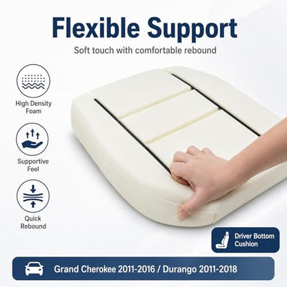 SecosAutoparts Driver Side Bottom Seat Foam Cushion Replacement Compatible with Jeep Grand Cherokee 2011 2012 2013 2014 2015 2016 Compatible with Dodge Durango 2011 2012 2013 2014 2015 2016 2017 2018