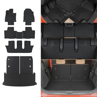 Floor Mats Compatible with 2024 2025 2026 Lexus TX350 TX500h TX550h+ 6&7 Seats Cargo Mat Trunk Liner Back Seat Cover All Weather TX Accessories (Floor Mats+Trunk Mat with Backrest Mat) - style: For Lexus TX | 2024-2026