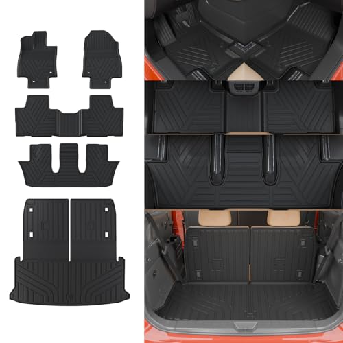 Floor Mats Compatible with 2024 2025 2026 Lexus TX350 TX500h TX550h+ 6&7 Seats Cargo Mat Trunk Liner Back Seat Cover All Weather TX Accessories (Floor Mats+Trunk Mat with Backrest Mat) - style: For Lexus TX | 2024-2026